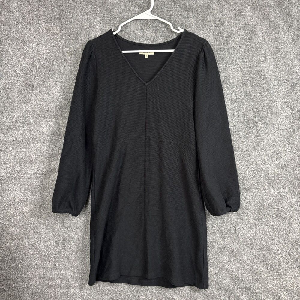 Madewell Dress Womens Size M Black Texture and Thread Balloon Sleeve